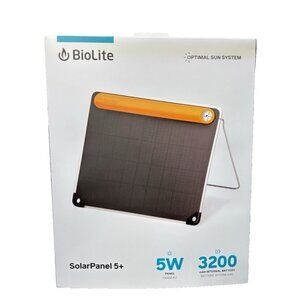 BioLite SolarPanel 5+ Portable Solar Charger USB Power Bank for Camping Outdoors